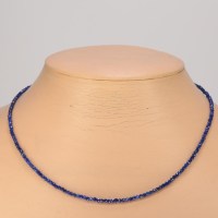 13280 Feine Kette aus kleinen Lapislazuli Kugeln, facettiert, 925er Verschluss