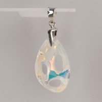 13288 925er Anhänger mit Swarovski® Radiolarian 35mm crystal AB