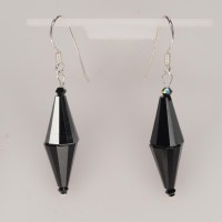 13293 925er Ohrringe mit Swarovski® Spikes Artemis, 12mm, jet und jet hematite