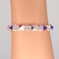 13301 Glitzerndes Arband aus Swarovski® Square Spikes und Swarovski® Xilions crystal 2x AB