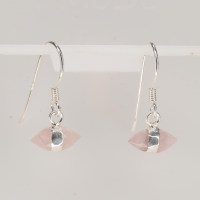 13306 925er Ohrringe mit Rosenquarz Augen
