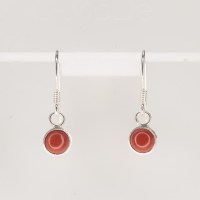13311 925er Ohrringe mit Carneol Cabochons 6mm