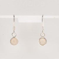 13312 925er Ohrringe mit Rosenquarz Cabochons 6mm