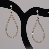13319 925er Ohrstecker aus Swarovski® Perlen 2mm crystal luminous green