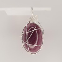 13324 935er Anhänger gedrahtet mit ovalem Rubin Cabochon (wärmebehandelt)