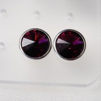 13330 925er Ohrstecker gefasst mit Swarovski® Rivoli amethyst