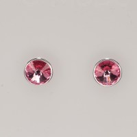13331 925er Ohrstecker mit Swarovski® Rivoli 8mm rose, gefasst, nicht geklebt