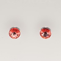13332 925er Ohrstecker mit Swarovski® Rivoli 8mm padparadscha, gefasst, nicht geklebt