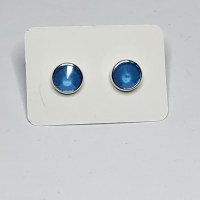 13335 925er Ohrstecker mit Swarovski® Rivoli 8mm crystal summer blue