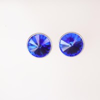 13339 925er Ohrstecker mit Swarovski® Rivoli 8mm majestic blue