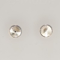 13340 925er Ohrstecker mit Swarovski® Rivoli 8mm crystal silver shade, gefasst, nicht geklebt