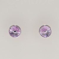 13343 925er Ohrstecker mit Swarovski® Rivoli 8mm velvet gefasst, nicht geklebt