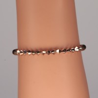 13355 Armband mit 40 Swarovski® Xilions 4mm crystal rose gold 2xAB, 925er Verschluss