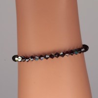 13358 Armband mit 39 Swarovski® Xilions 4mm garnet AB, 925er Verschluss