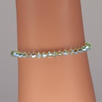 13359 Armband mit 40 Swarovski® Xilions 4mm chrysolite 2xAB, 925er Verschluss