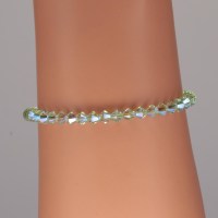 13360 Armband mit 40 Swarovski® Xilions 4mm chrysolite 2xAB, 925er Verschluss