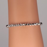 13363 Armband mit 41 Swarovski® Xilions 4mm crystal comet argent light, 925er Verschluss