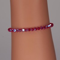13364 Armband mit 39 Swarovski® Xilions 4mm light siam 2xAB, 925er Verschluss