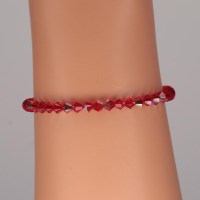13365 Armband mit 42 Swarovski® Xilions 4mm light siam AB, 925er Verschluss