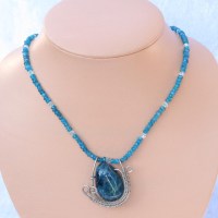 4764 Collier Apatit und Sterlingsilber