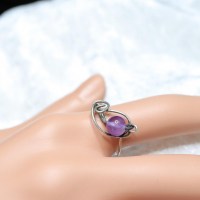 5489 Sterlingsilber-Ring mit Amethyst-Perle