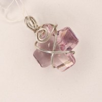 6335 Anhänger mit Swarovski Kreuz 20 mm light rose in Sterlingsilber