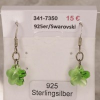 7350 925er Ohrringe mit Swarovski-Blumen 12mm peridot