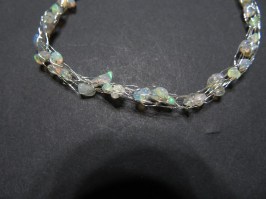 7958-1 Opal Armband mit Sterlingsilberdraht gestrickt