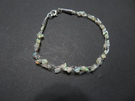 7958 Opal Armband mit Sterlingsilberdraht gestrickt