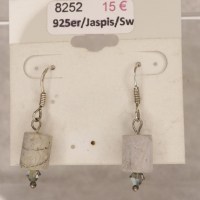 8252 925er Ohrringe mit Picasso Jaspis Walzen und Swarovski Xilions ®