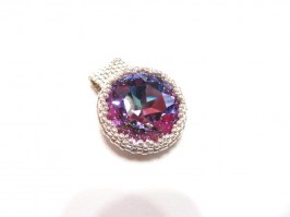 8604 Peyotering mit Swarovski Cabochon vitrail light