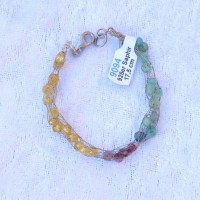 9094-1 925er Multicolor Saphir Armband gestrickt handgefertigt
