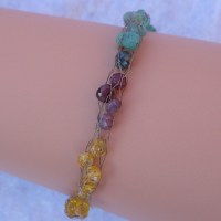 9094 925er Multicolor Saphir Armband gestrickt handgefertigt