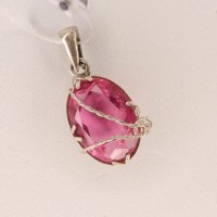 9311 925er Anhänger rosa Topas 11,45 ct Brasilien gedrahtet