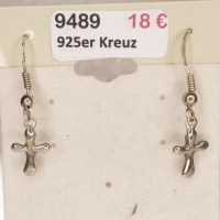 9489 925er Ohrringe mit Kreuz