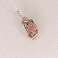 9532 925er Anhänger Rhodochrosit Cabochon gedrahtet