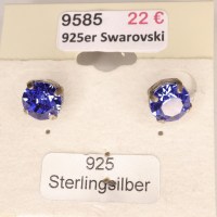 9585 925er Ohrstecker mit Swarovski Xirius ® sapphire