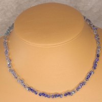 9688 925er gestrickte Kette mit 94 Swarovski Xilions ® im Farbverlauf