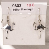 9803 925er Ohrringe mit Flamingo