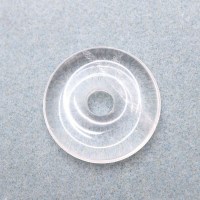 BK_00007 Schmuck basteln Bergkristall transparent Donut 30mm 1 Stk