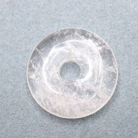 BK_00008 Schmuck basteln Bergkristall transparent Donut Crinkle 35mm 1 Stk