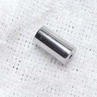 H__00008 Schmuck basteln Hämatit Röhrchen silber galvanisiert glänzend 8x4 mm