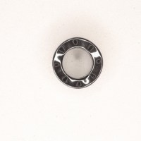 H__00021 Schmuck basteln Hämatit Donut Ring gebohrt grau glänzend gewellt 12x4mm 5 Stk