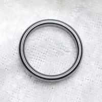 H__00029 Schmuck basteln Hämatit Ring Fingerring grau glänzend Größe 16